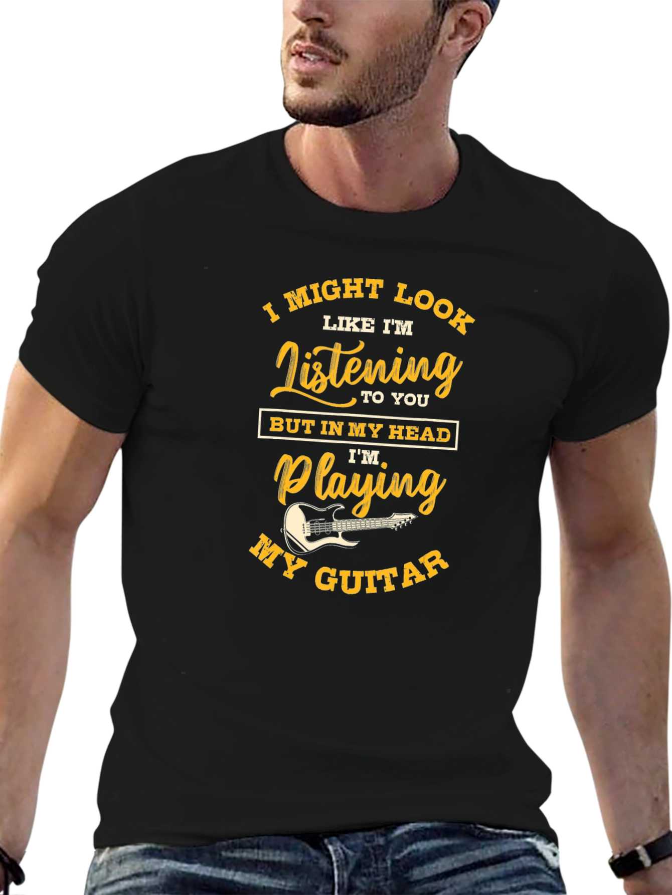 Guitar Lover Novelty Graphic T-Shirt