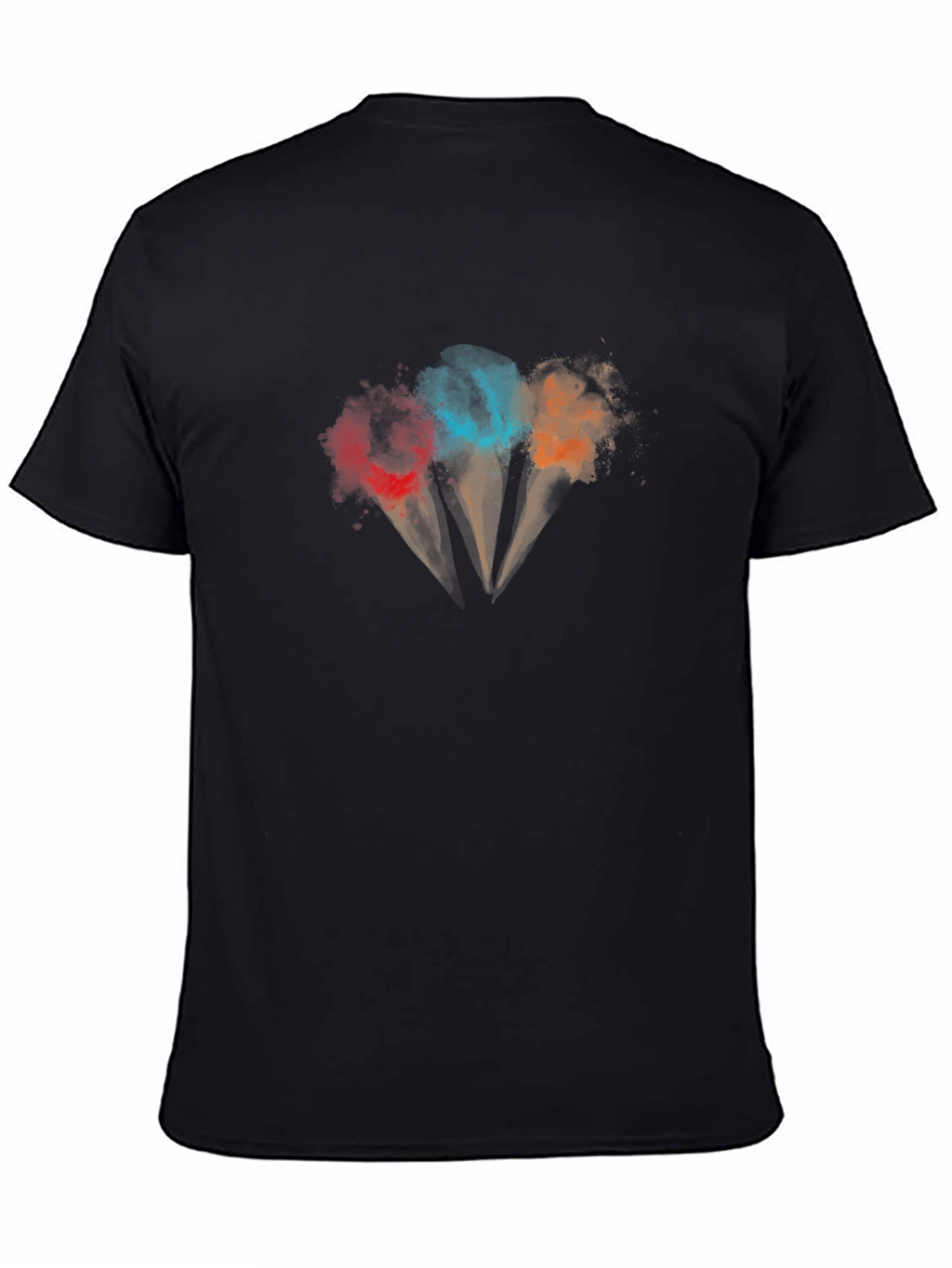 Mens Black T-Shirt with Ice Cream Cone Graphic
