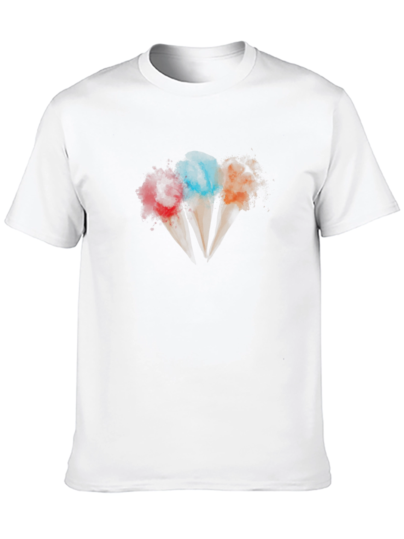 Mens Black T-Shirt with Ice Cream Cone Graphic