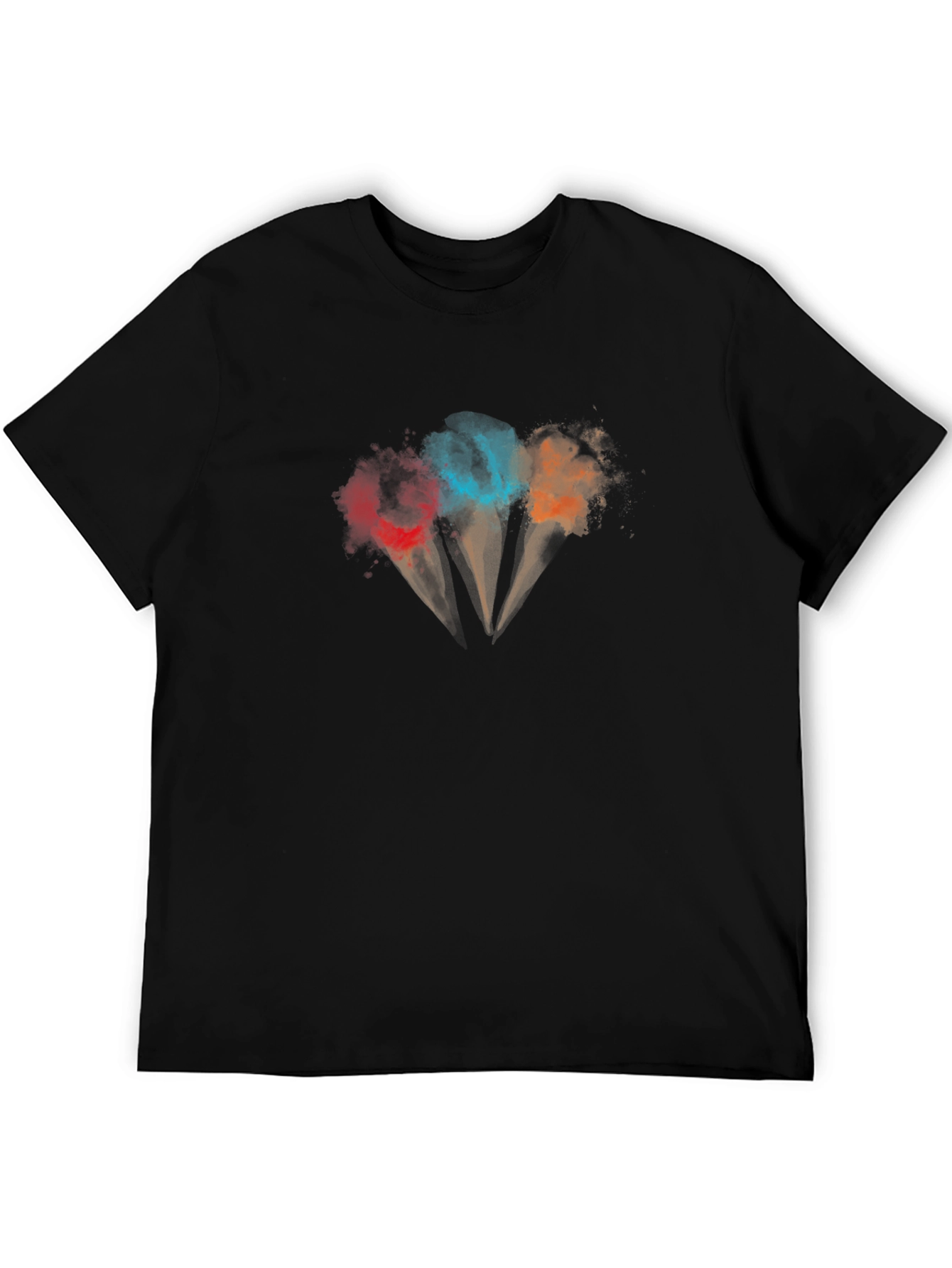 Mens Black T-Shirt with Ice Cream Cone Graphic