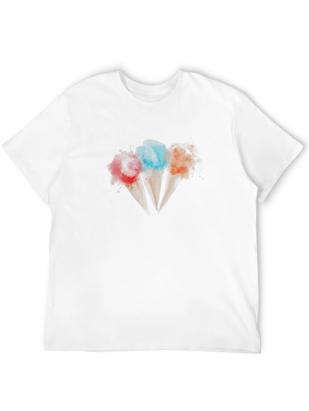 Mens Black T-Shirt with Ice Cream Cone Graphic