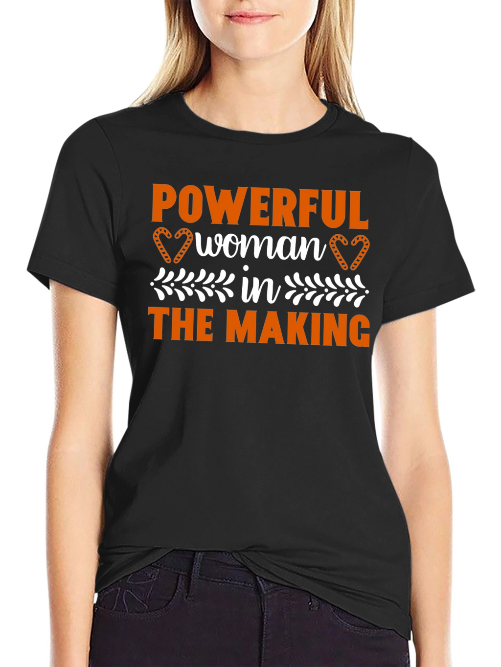 Powerful Woman in the Making Black T-Shirt