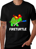 Fireturtle T-Shirt Funny Firefighter Turtle Tee