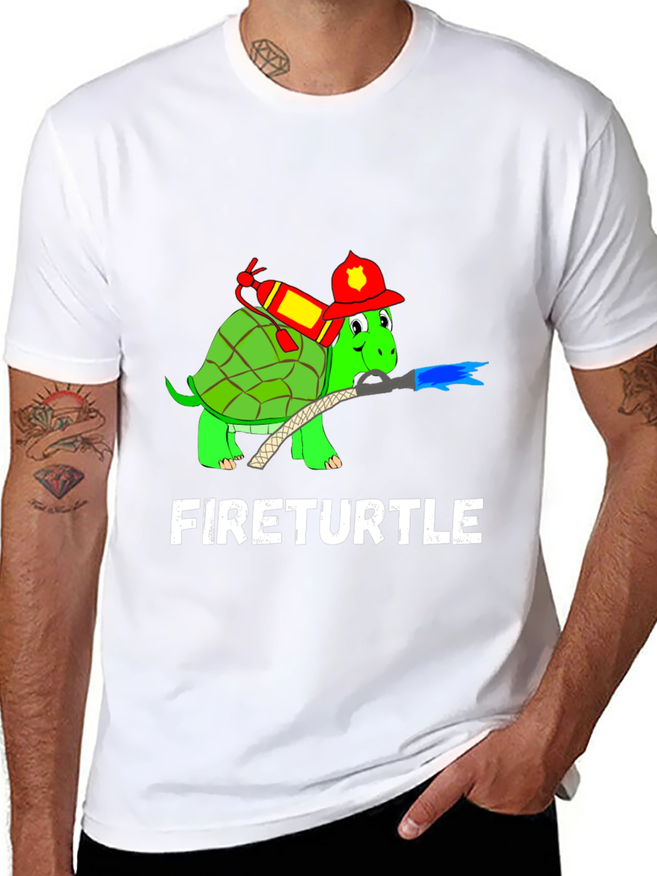 Fireturtle T-Shirt Funny Firefighter Turtle Tee
