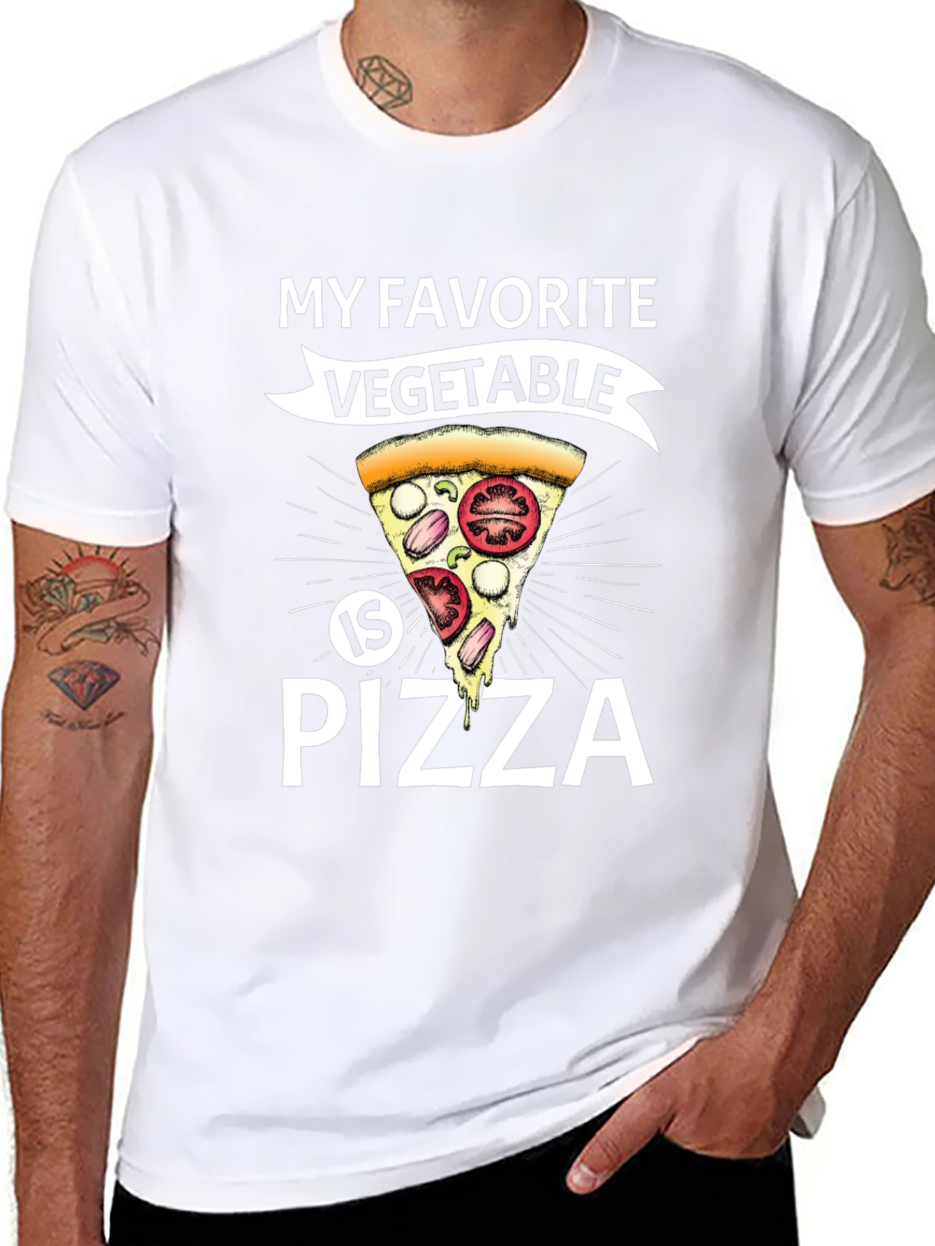 Funny Pizza Vegetable T-Shirt - Foodie Tee