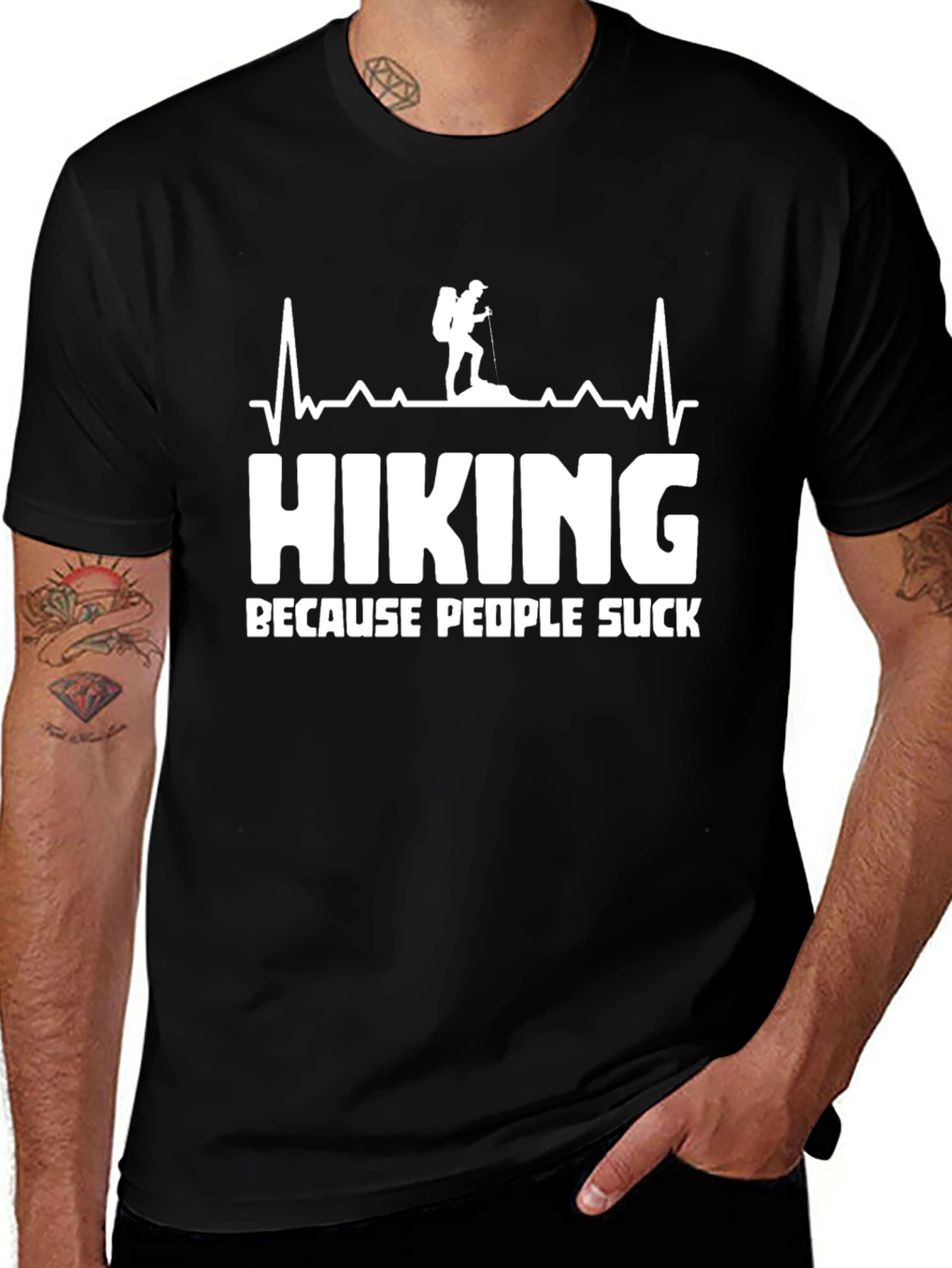 Hiking Because People Suck T-Shirt Funny Hiker Gift