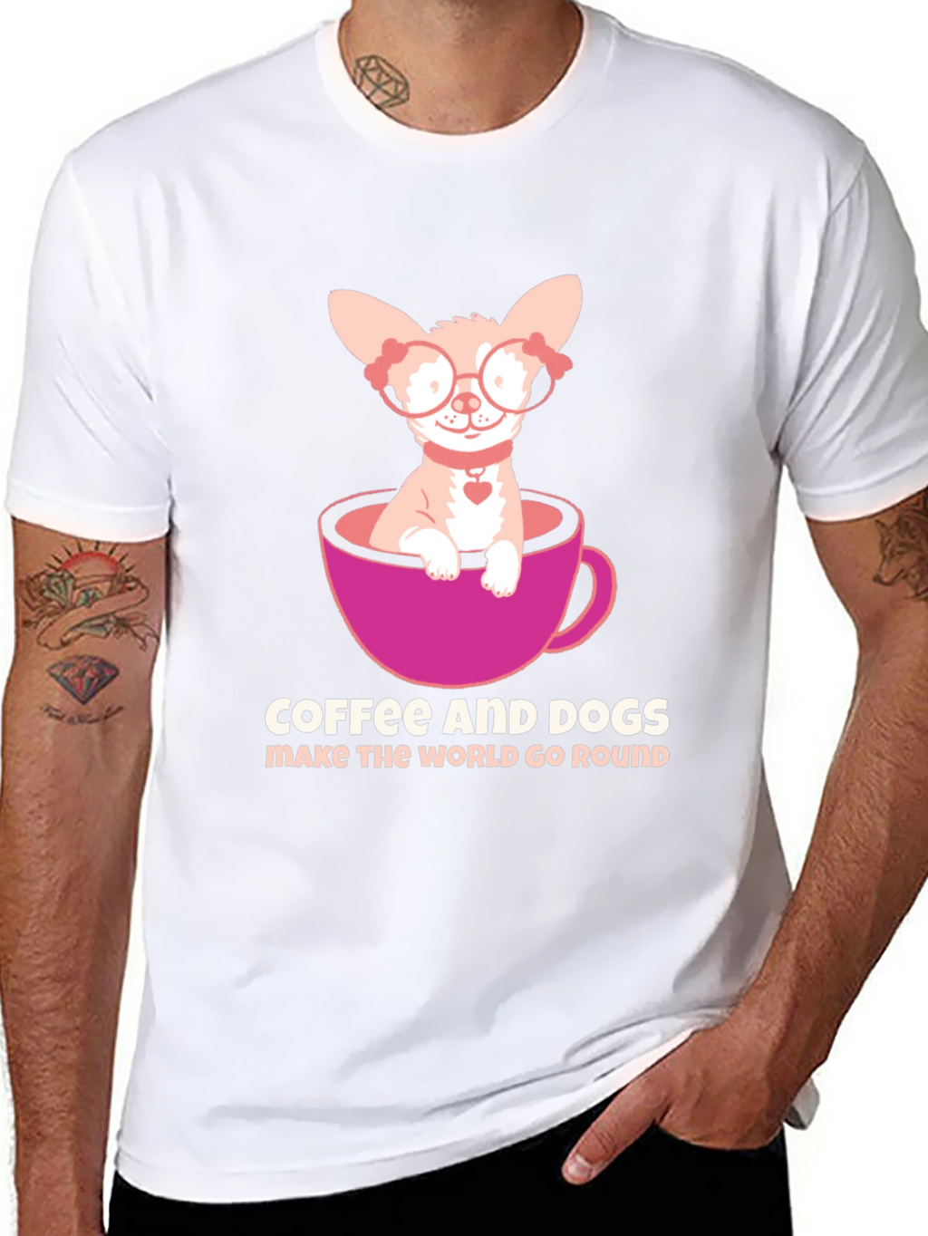 Coffee & Dogs T-Shirt: Cute Chihuahua Tee