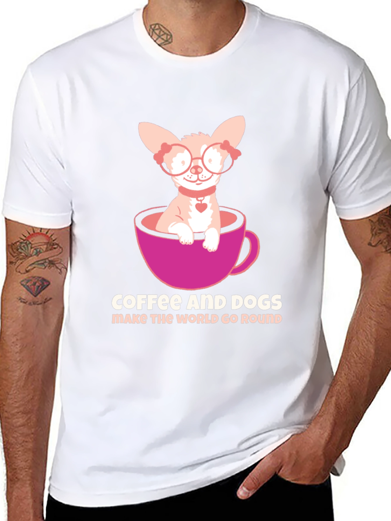 Coffee & Dogs T-Shirt: Cute Chihuahua Tee