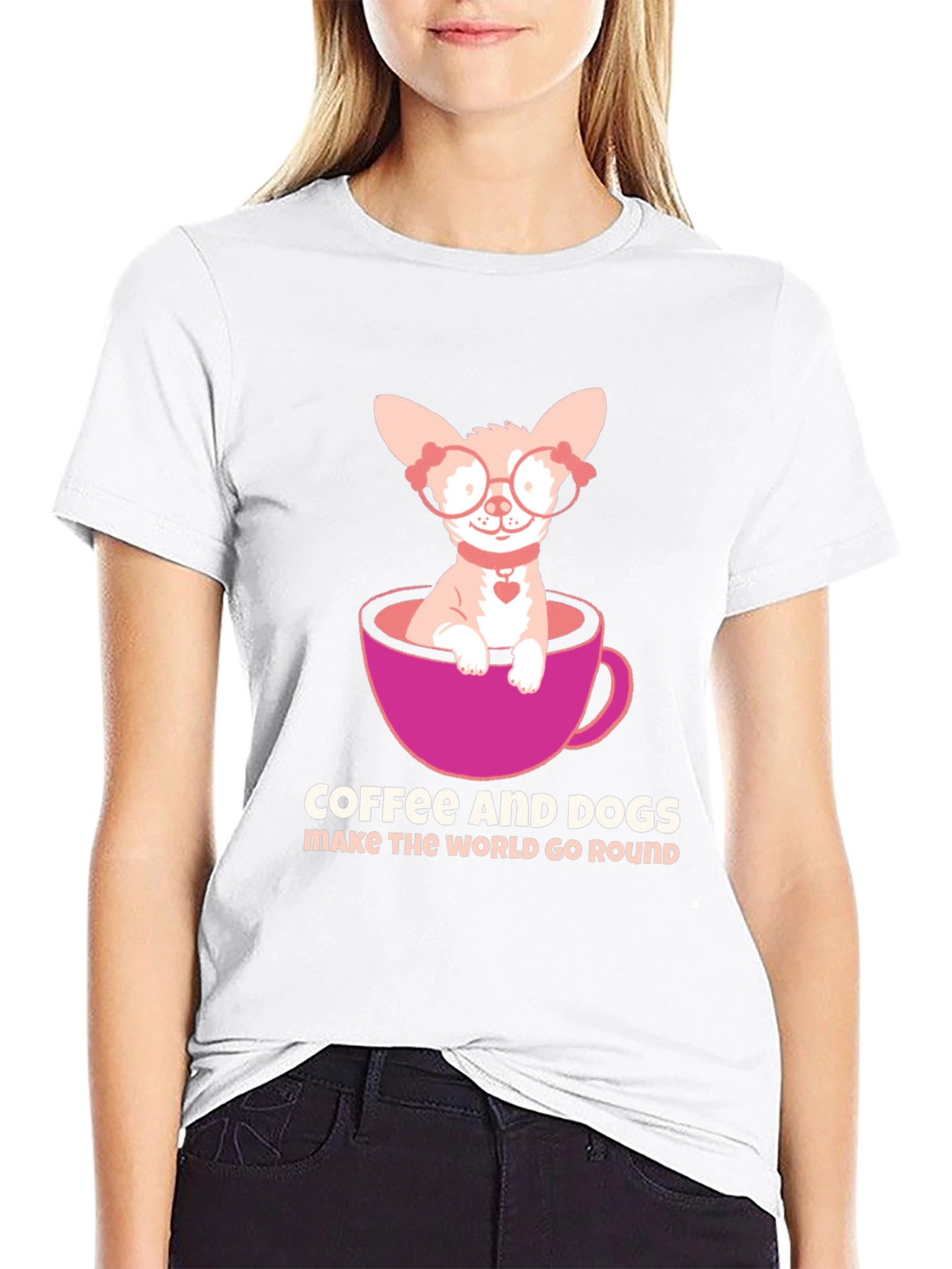 Coffee & Dogs T-Shirt: Cute Chihuahua Tee