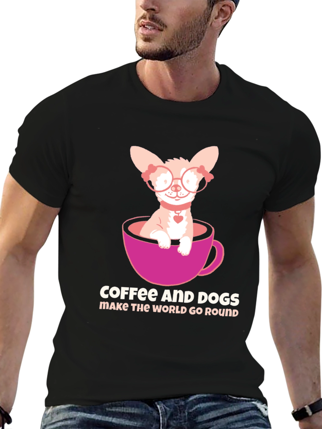 Coffee & Dogs T-Shirt: Cute Chihuahua Tee