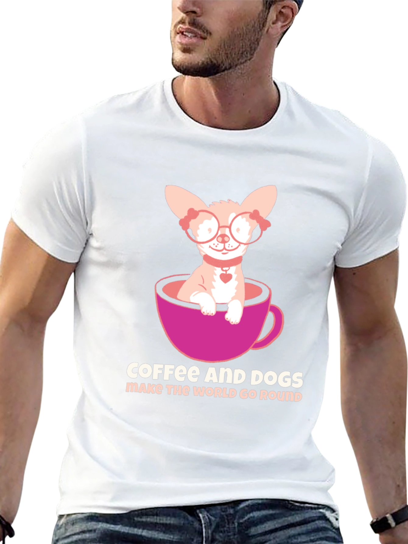 Coffee & Dogs T-Shirt: Cute Chihuahua Tee