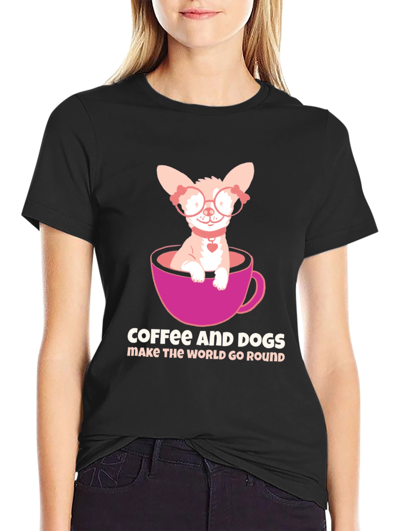 Coffee & Dogs T-Shirt: Cute Chihuahua Tee