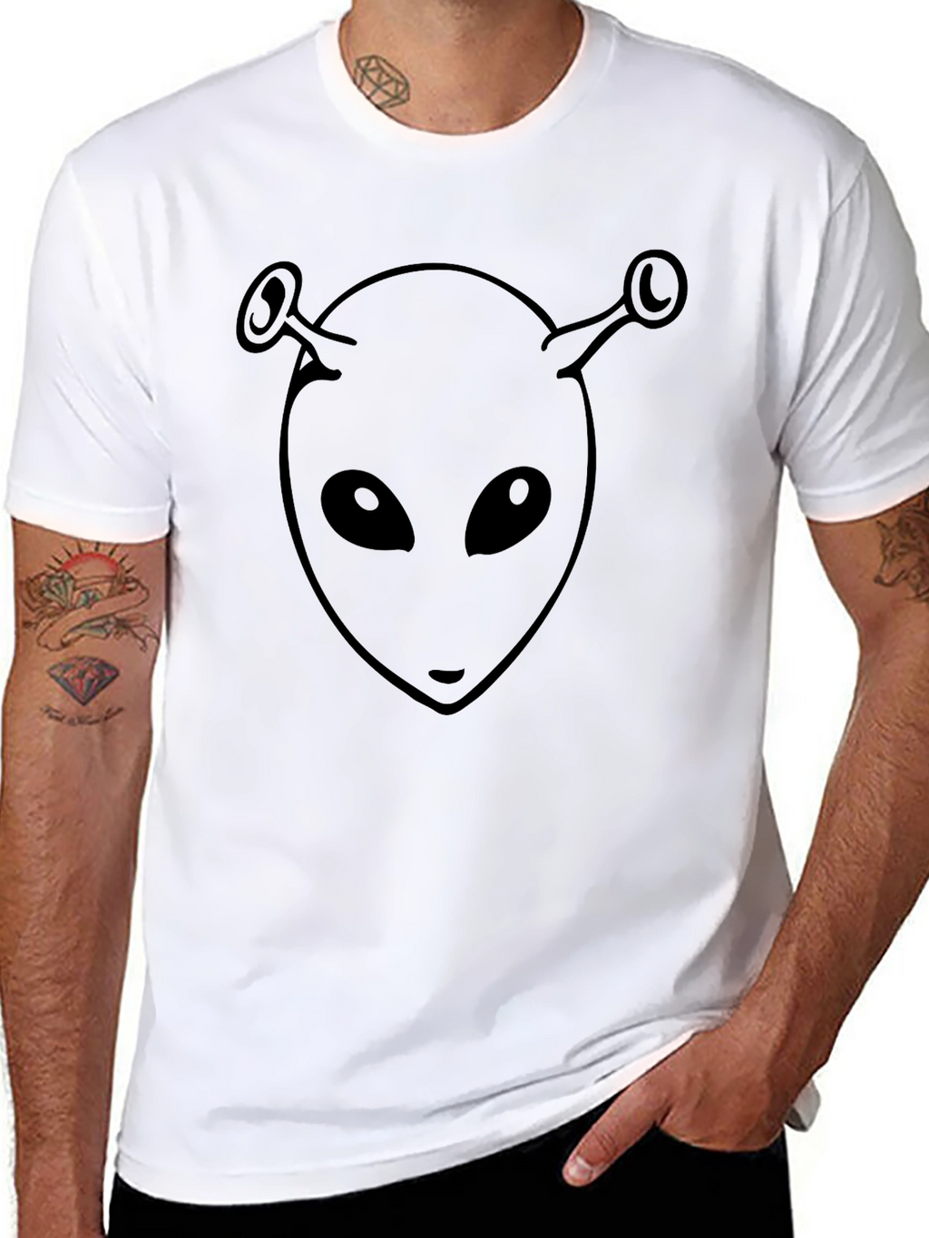 Alien Head Graphic Black T-Shirt