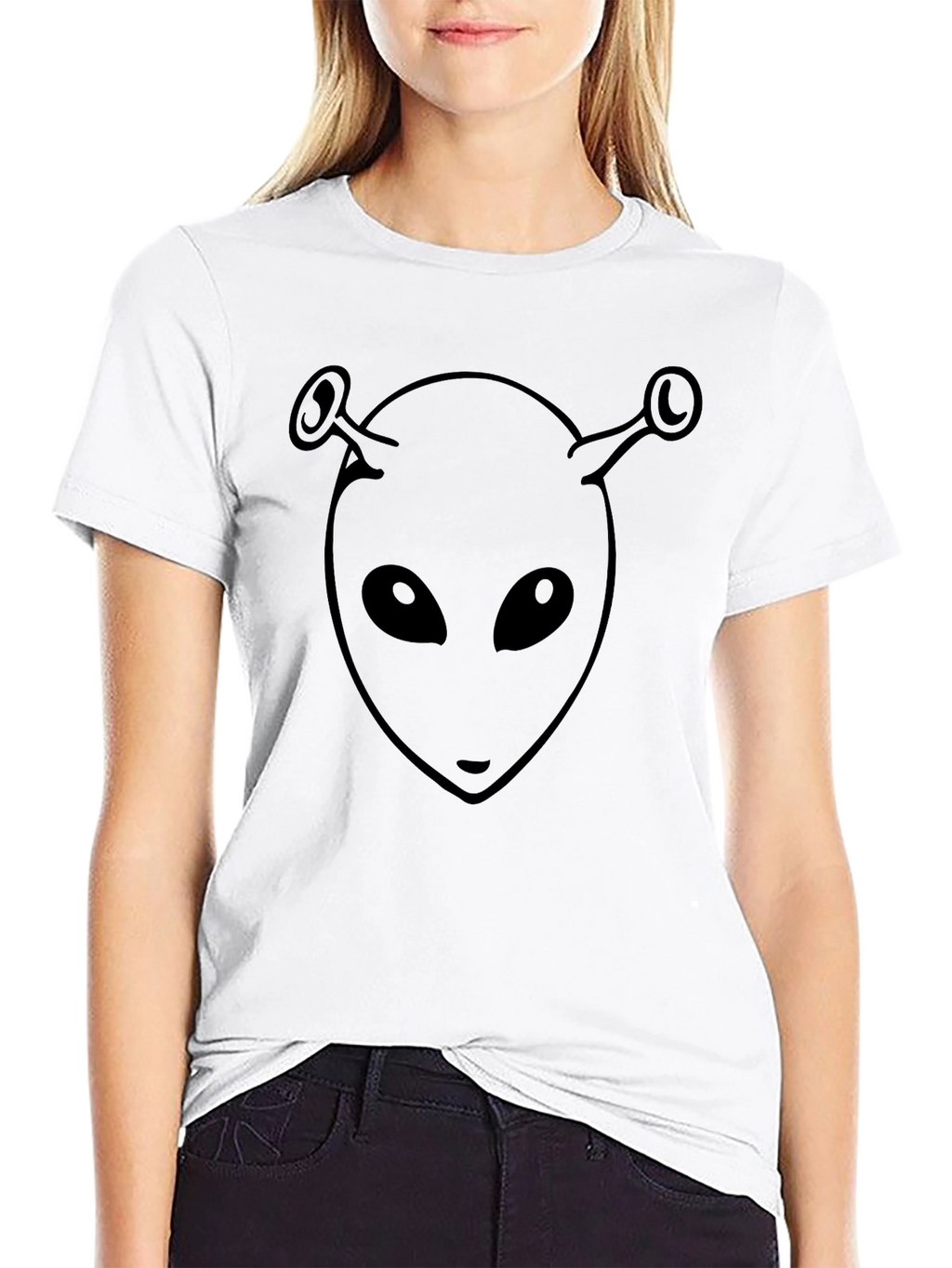 Alien Head Graphic Black T-Shirt