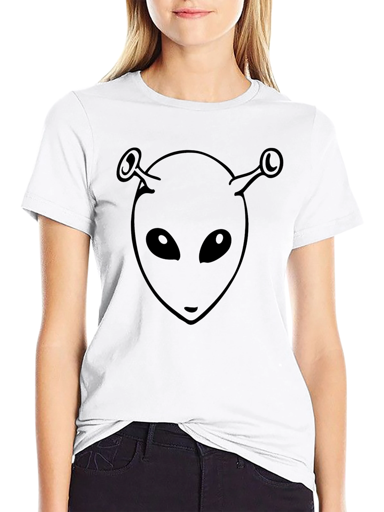 Alien Head Graphic Black T-Shirt