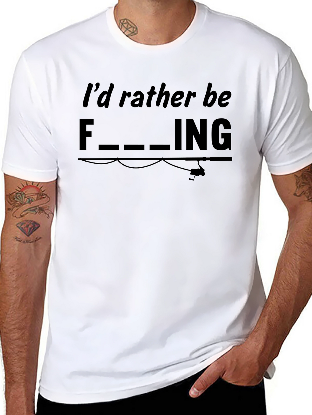 Funny Fishing Graphic Tee - Id Rather Be Fishing