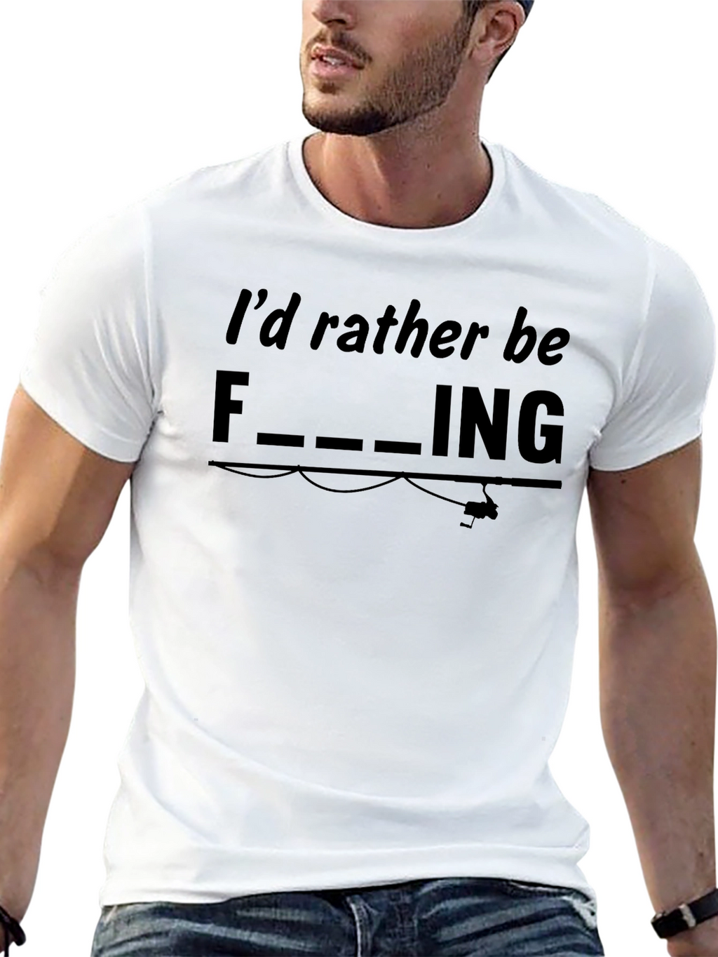 Funny Fishing Graphic Tee - Id Rather Be Fishing