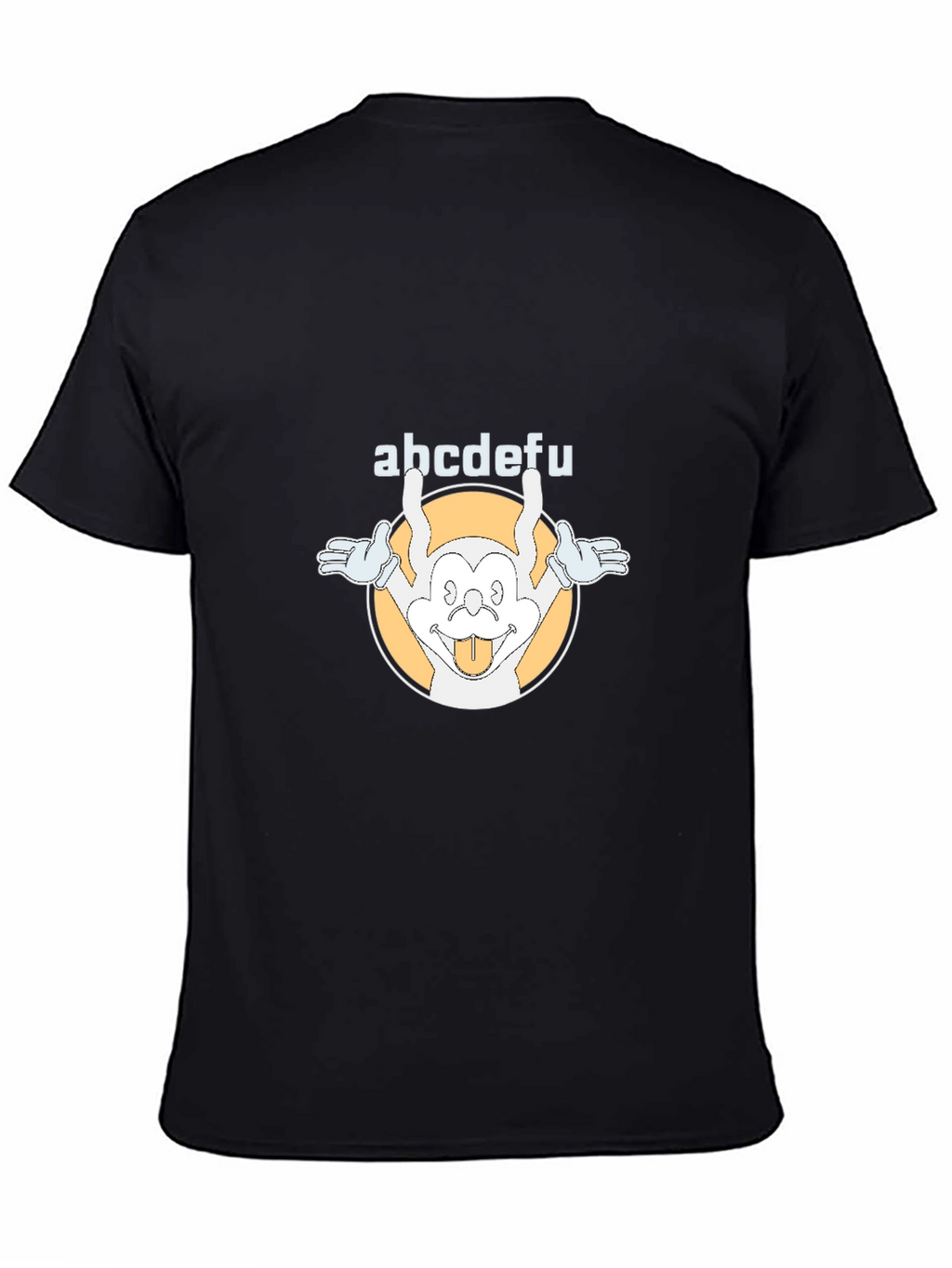 Funny abcdefu Cartoon Graphic Tee - Black