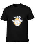 Funny abcdefu Cartoon Graphic Tee - Black