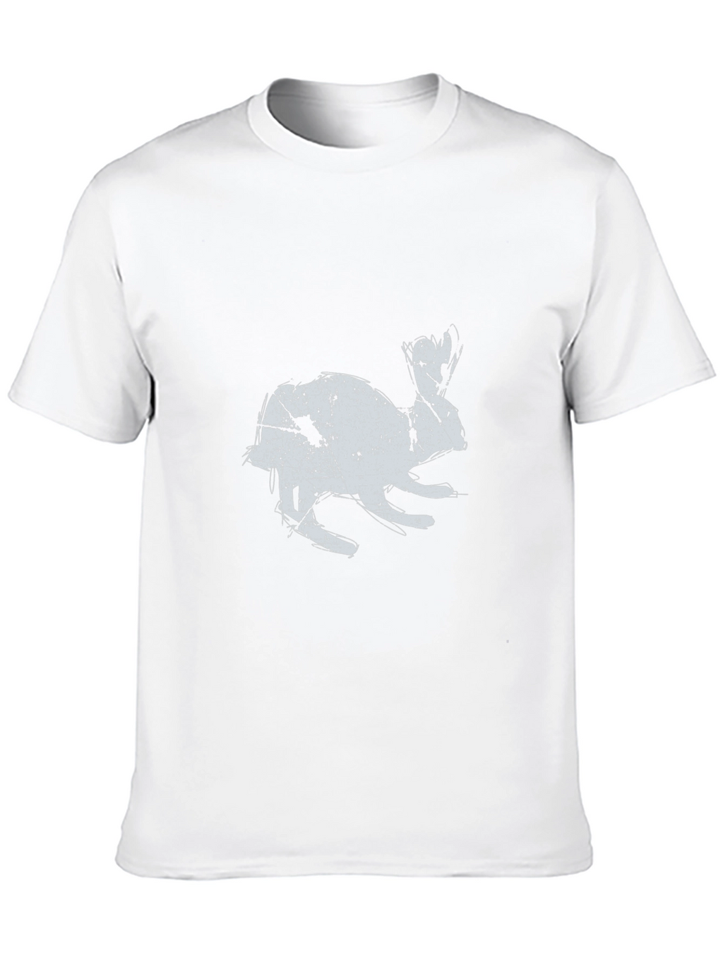 Black T-Shirt with Distressed Rabbit Graphic