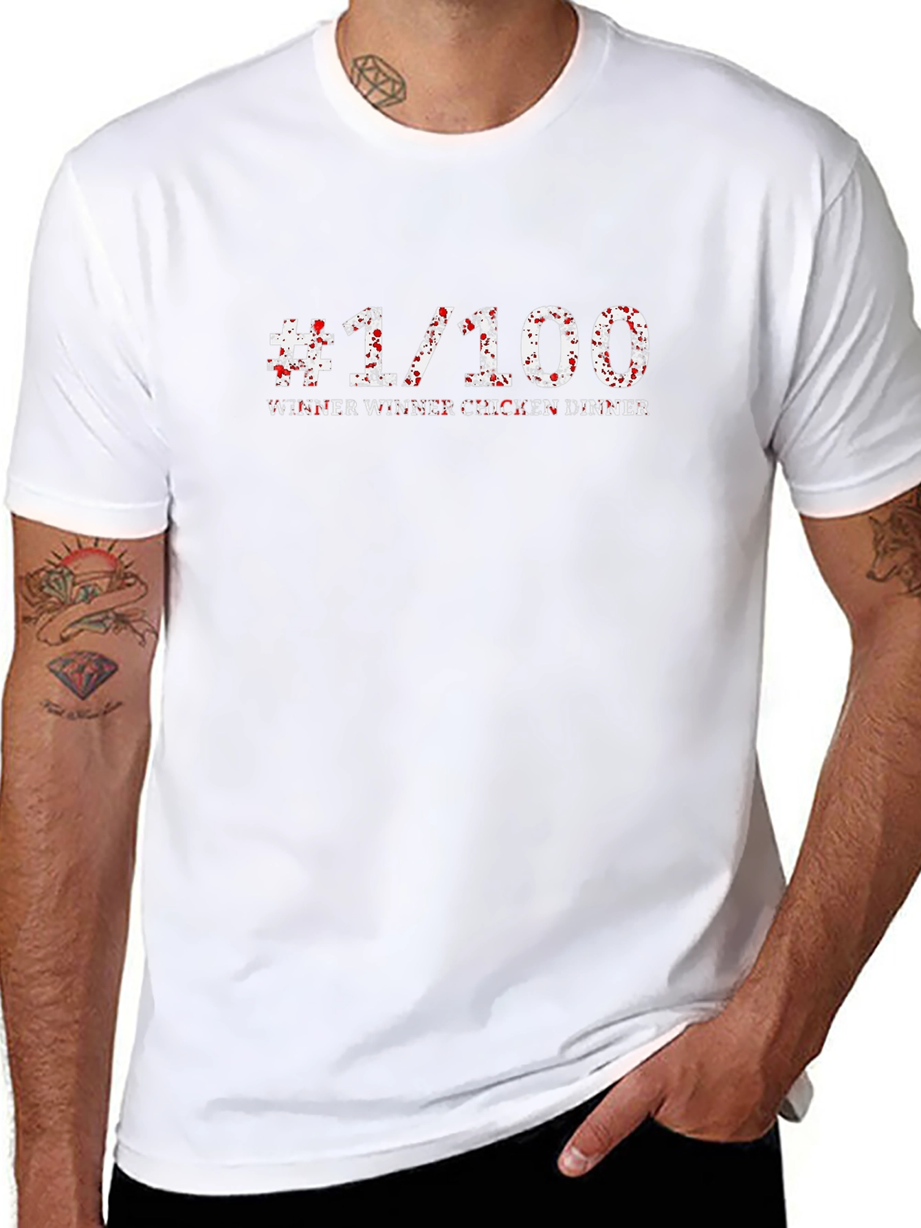 #1/100 Winner Winner Chicken Dinner Black T-Shirt