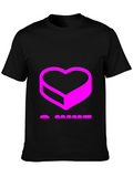 Abstract Heart Graphic Black T-Shirt