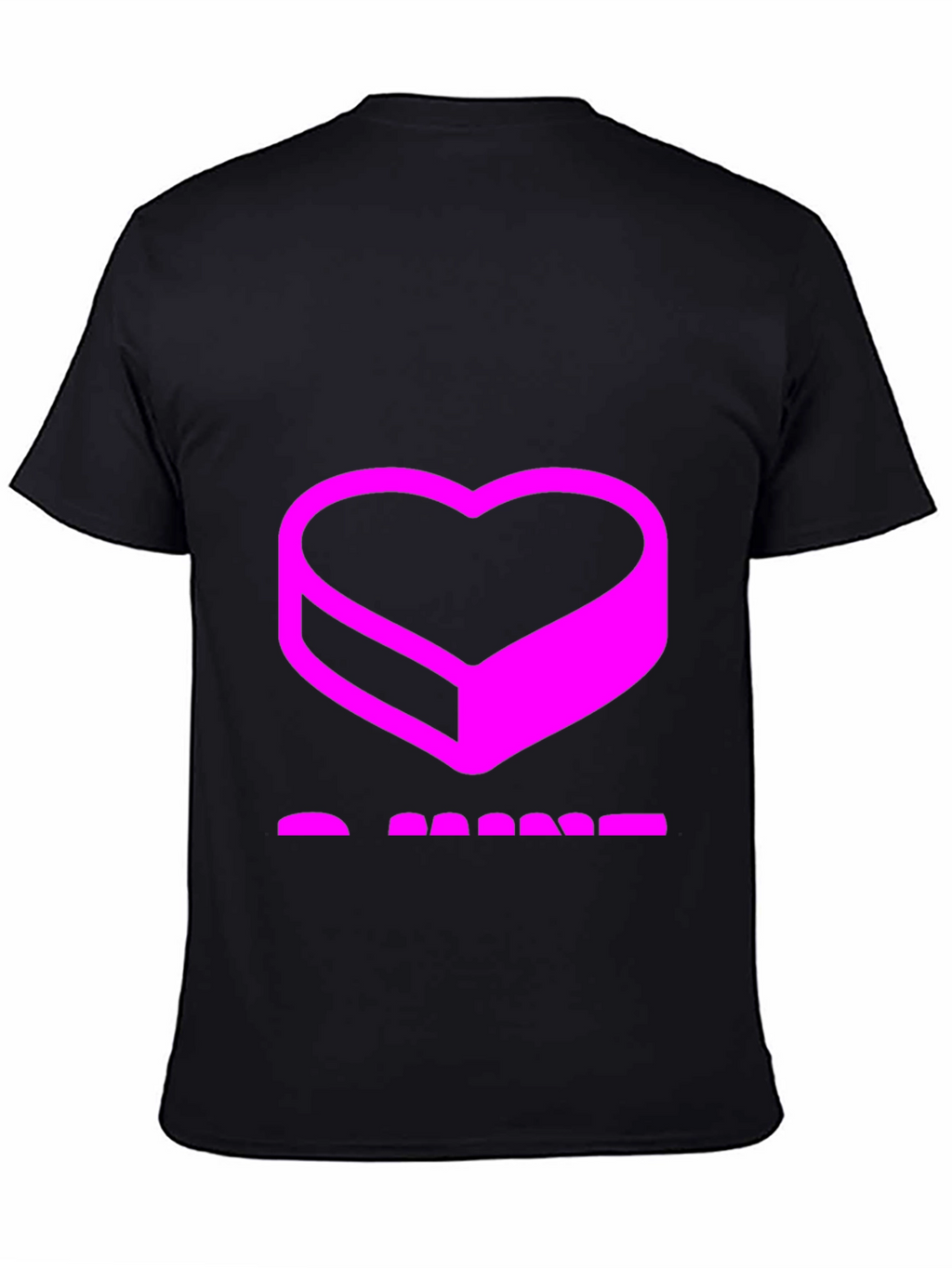 Abstract Heart Graphic Black T-Shirt