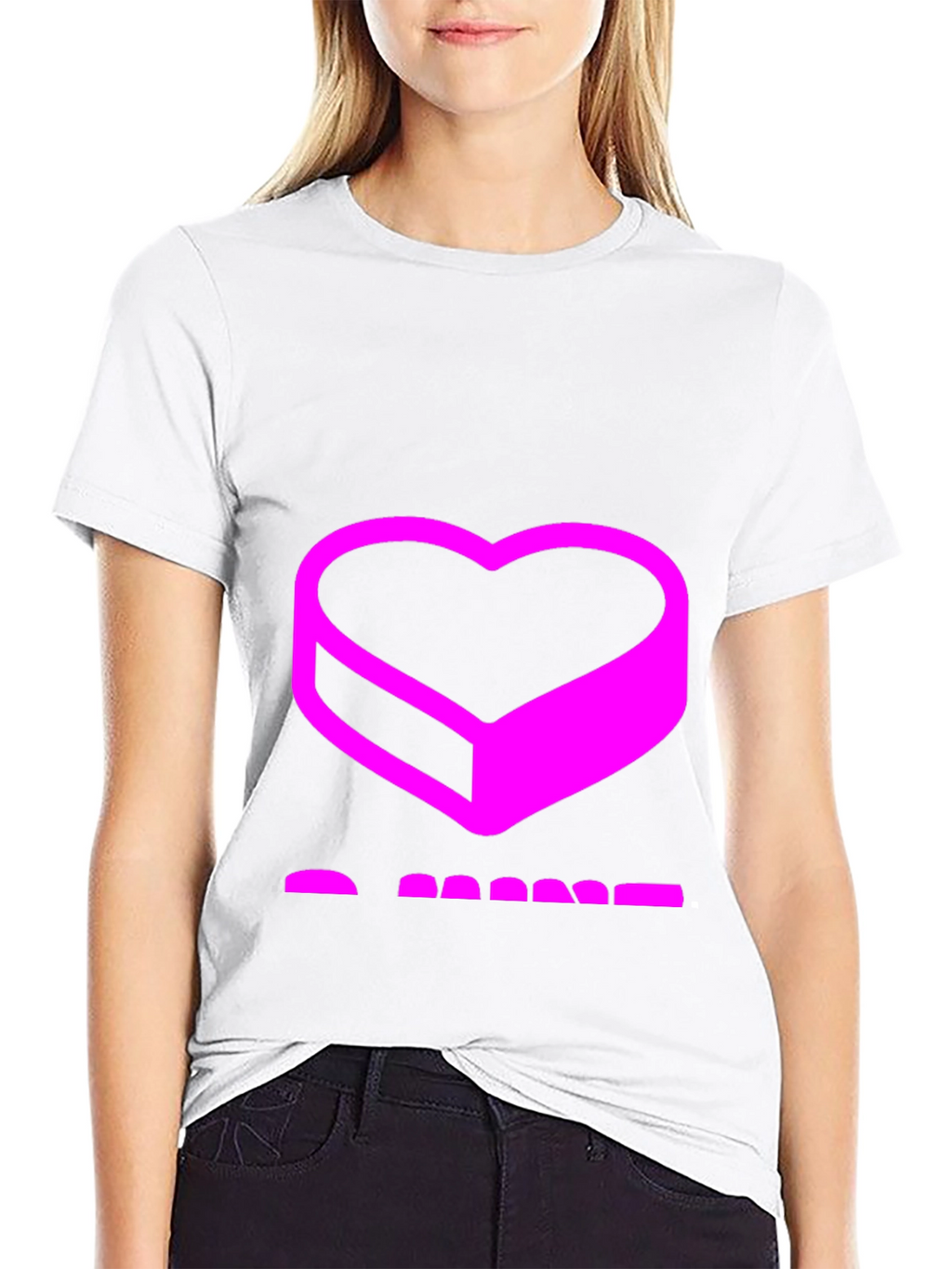 Abstract Heart Graphic Black T-Shirt