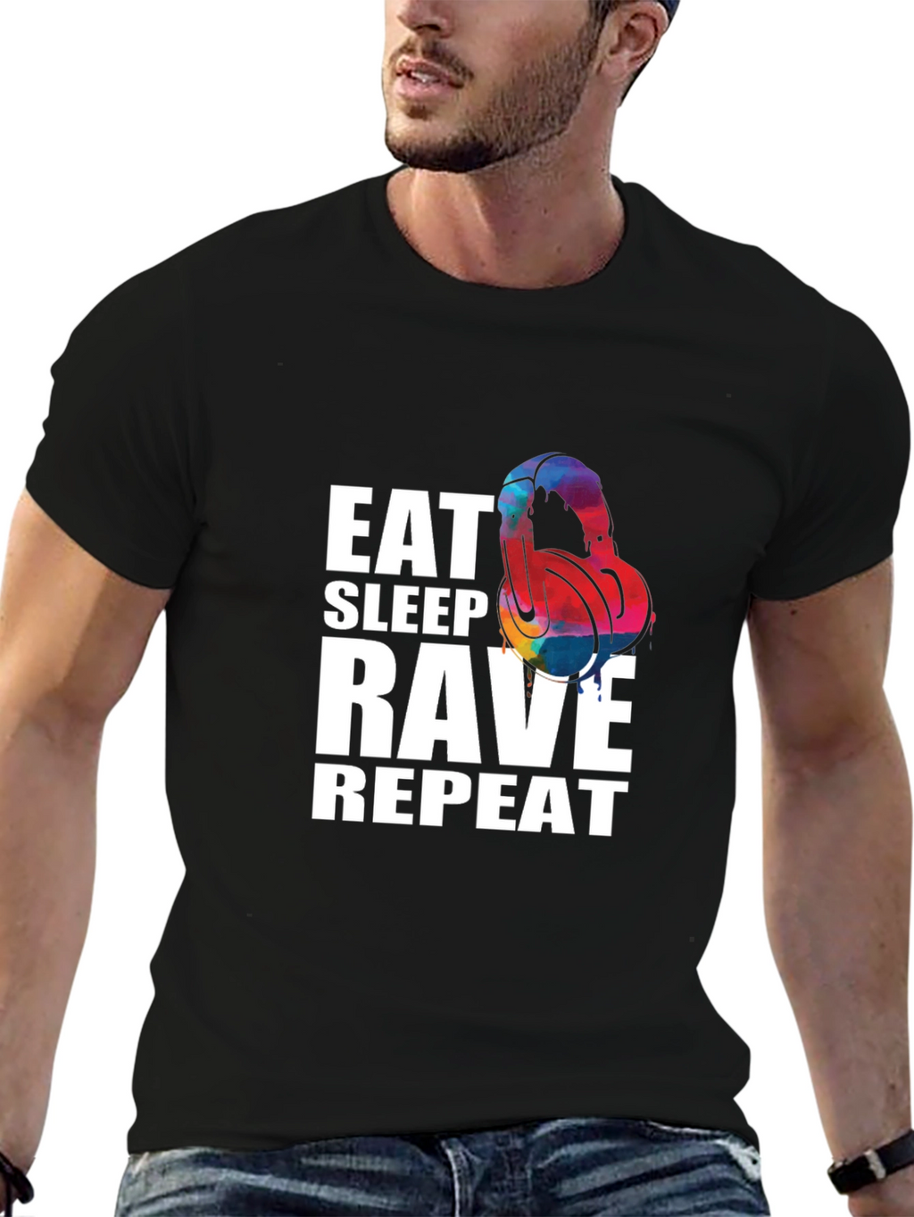 Eat Sleep Rave Repeat Graphic T-Shirt