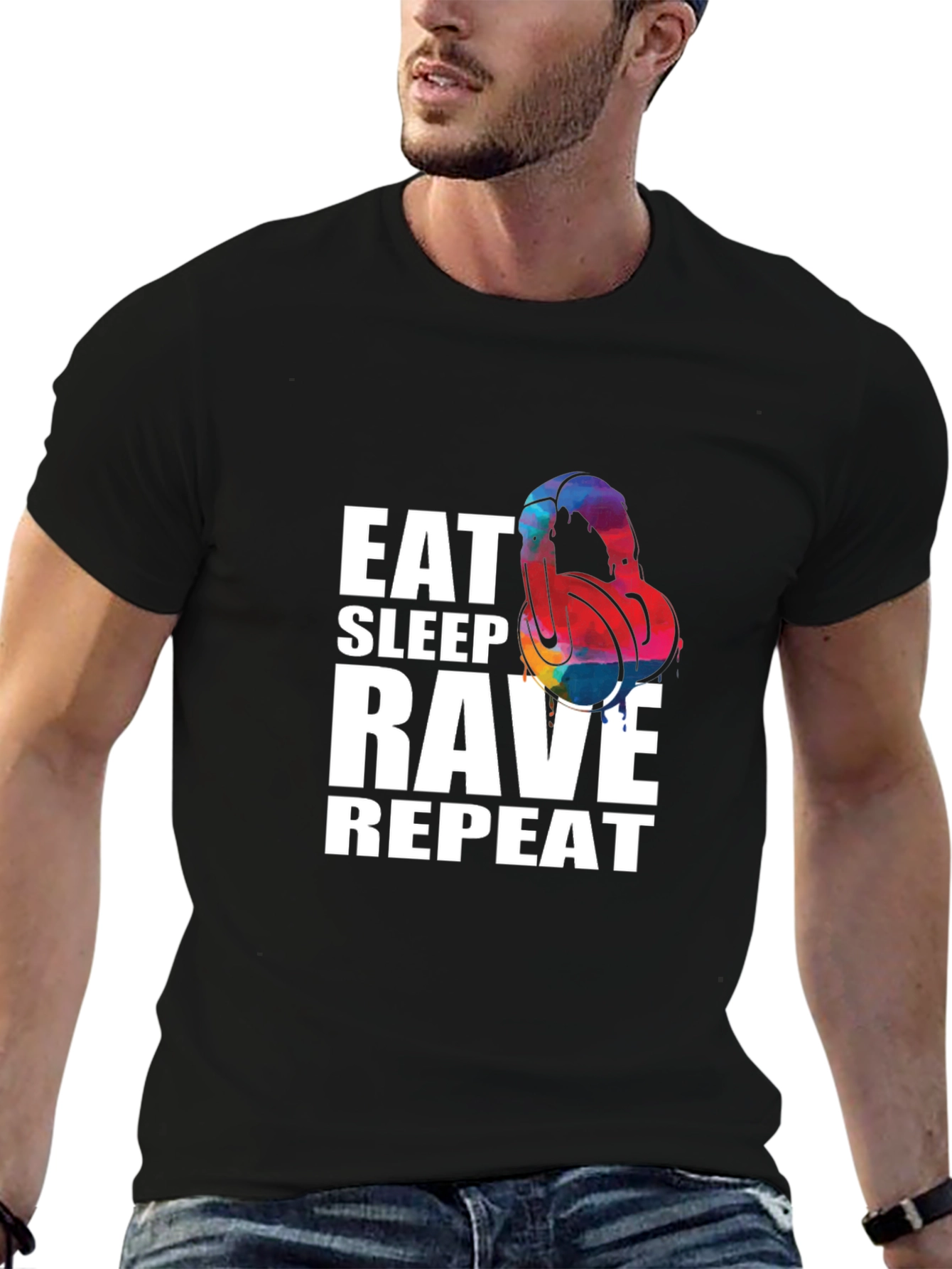 Eat Sleep Rave Repeat Graphic T-Shirt