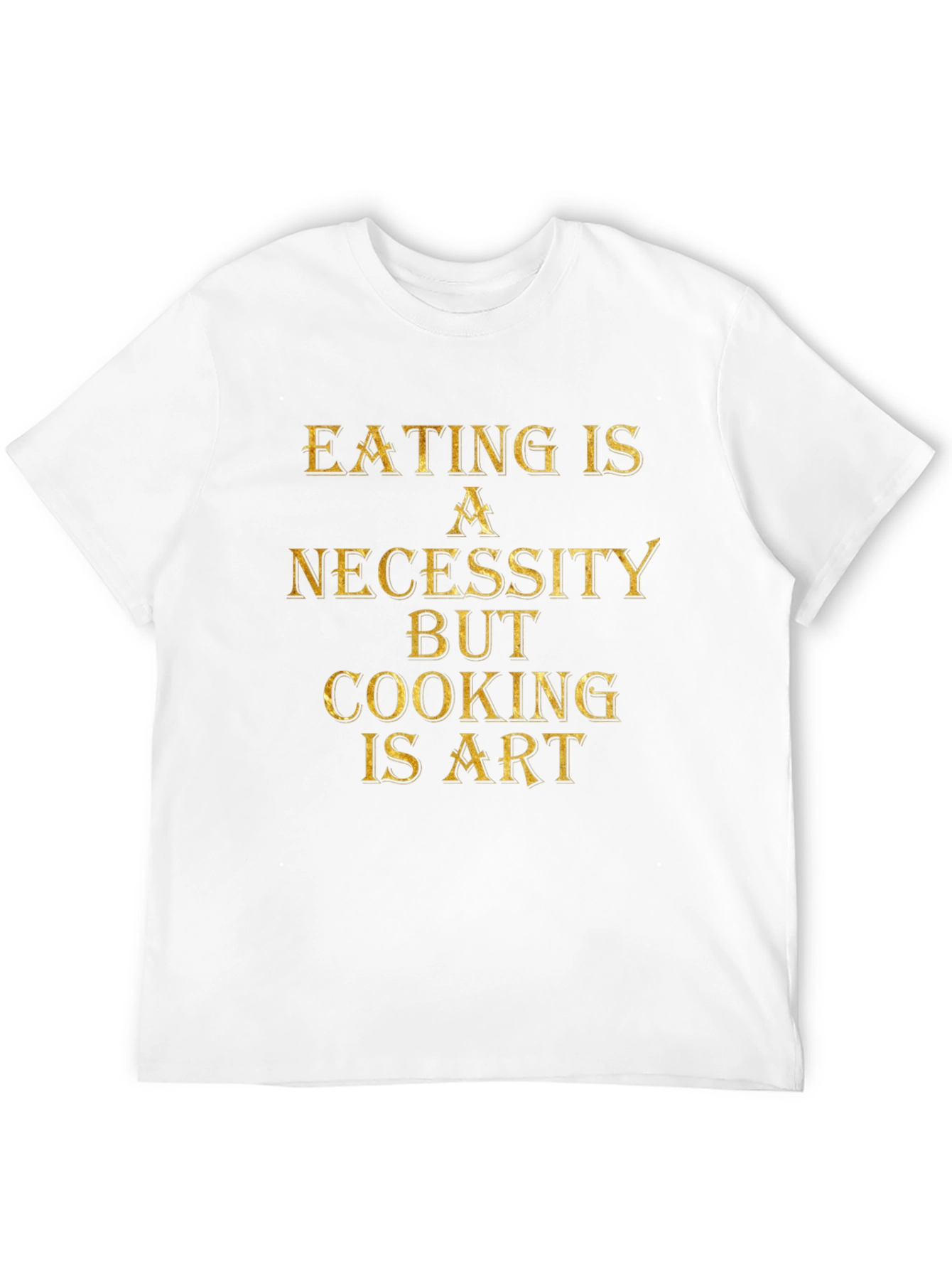 Eating is Necessity Cooking is Art Black Graphic T-Shirt