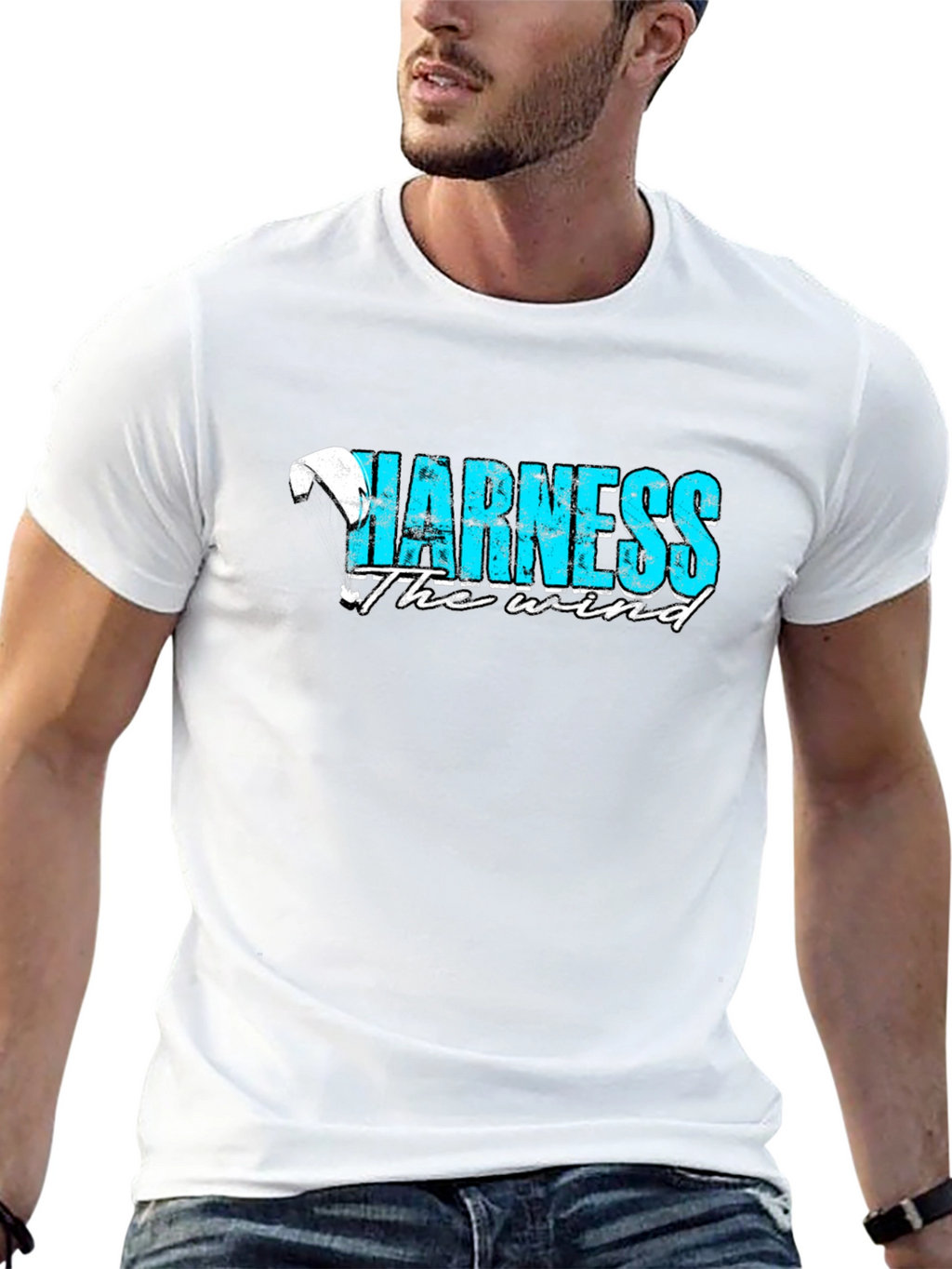 Harness the Wind Graphic Tee - Black Cotton T-Shirt