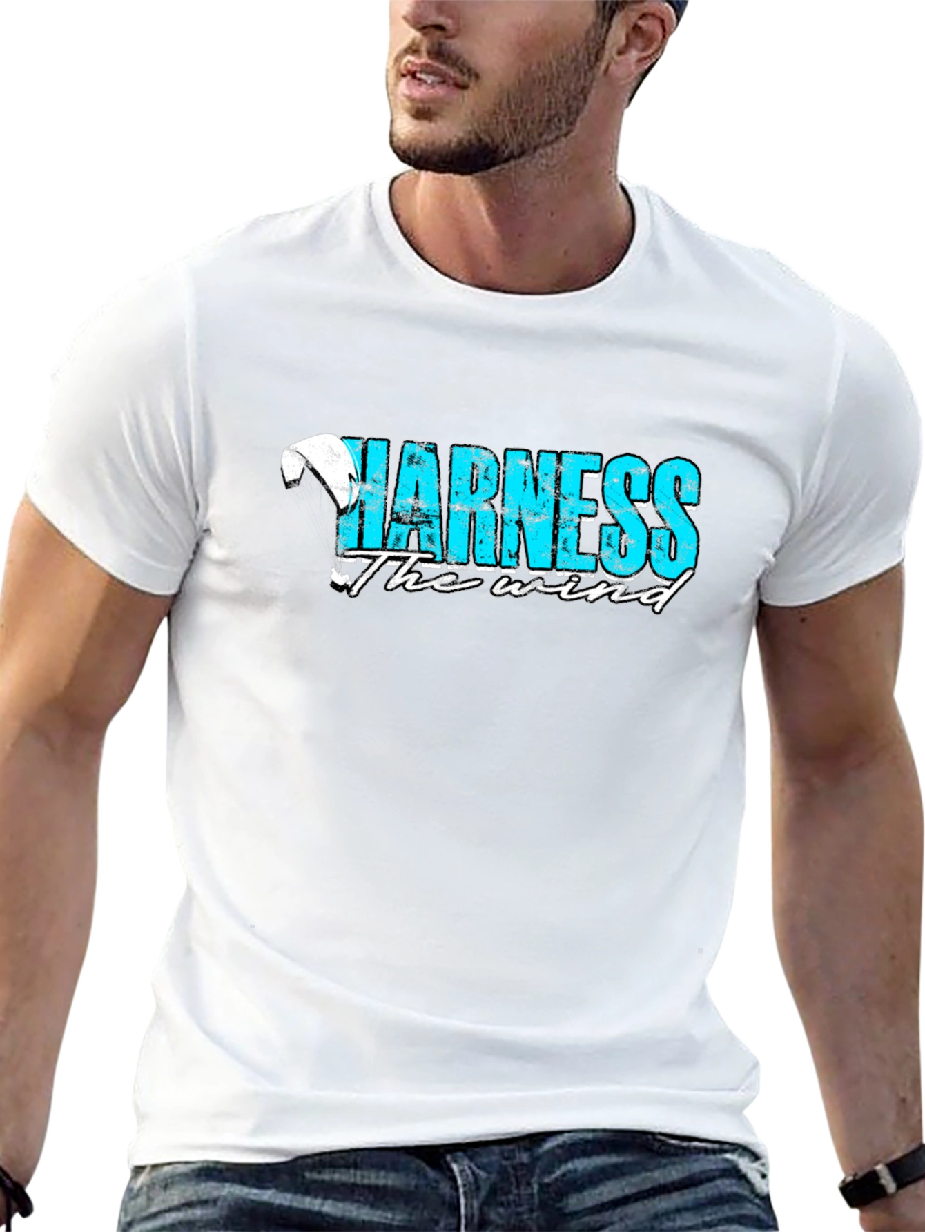 Harness the Wind Graphic Tee - Black Cotton T-Shirt