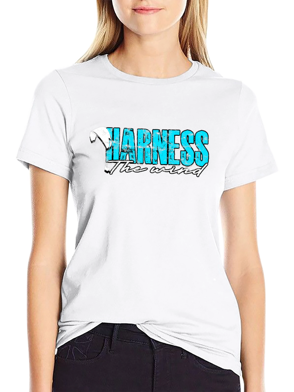 Harness the Wind Graphic Tee - Black Cotton T-Shirt