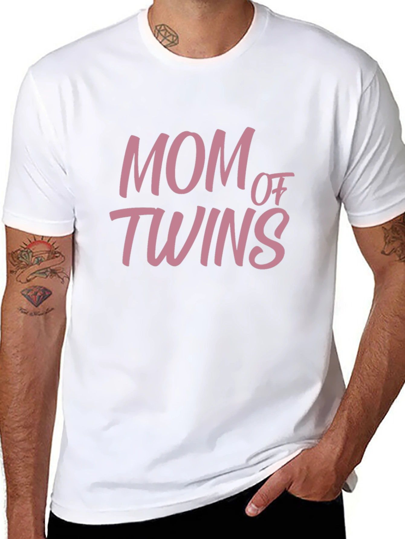 Mom of Twins Graphic T-Shirt - Black Casual Tee