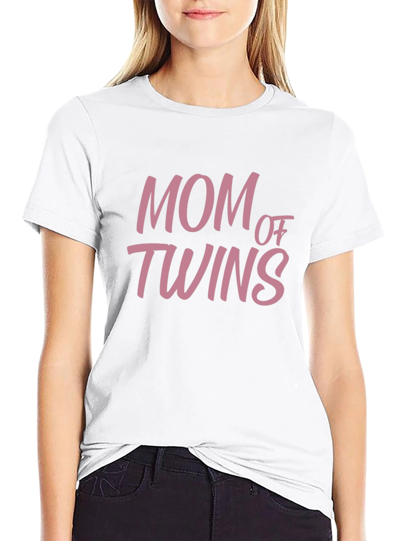 Mom of Twins Graphic T-Shirt - Black Casual Tee
