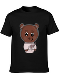 Astronaut Bear Graphic T-Shirt - Black