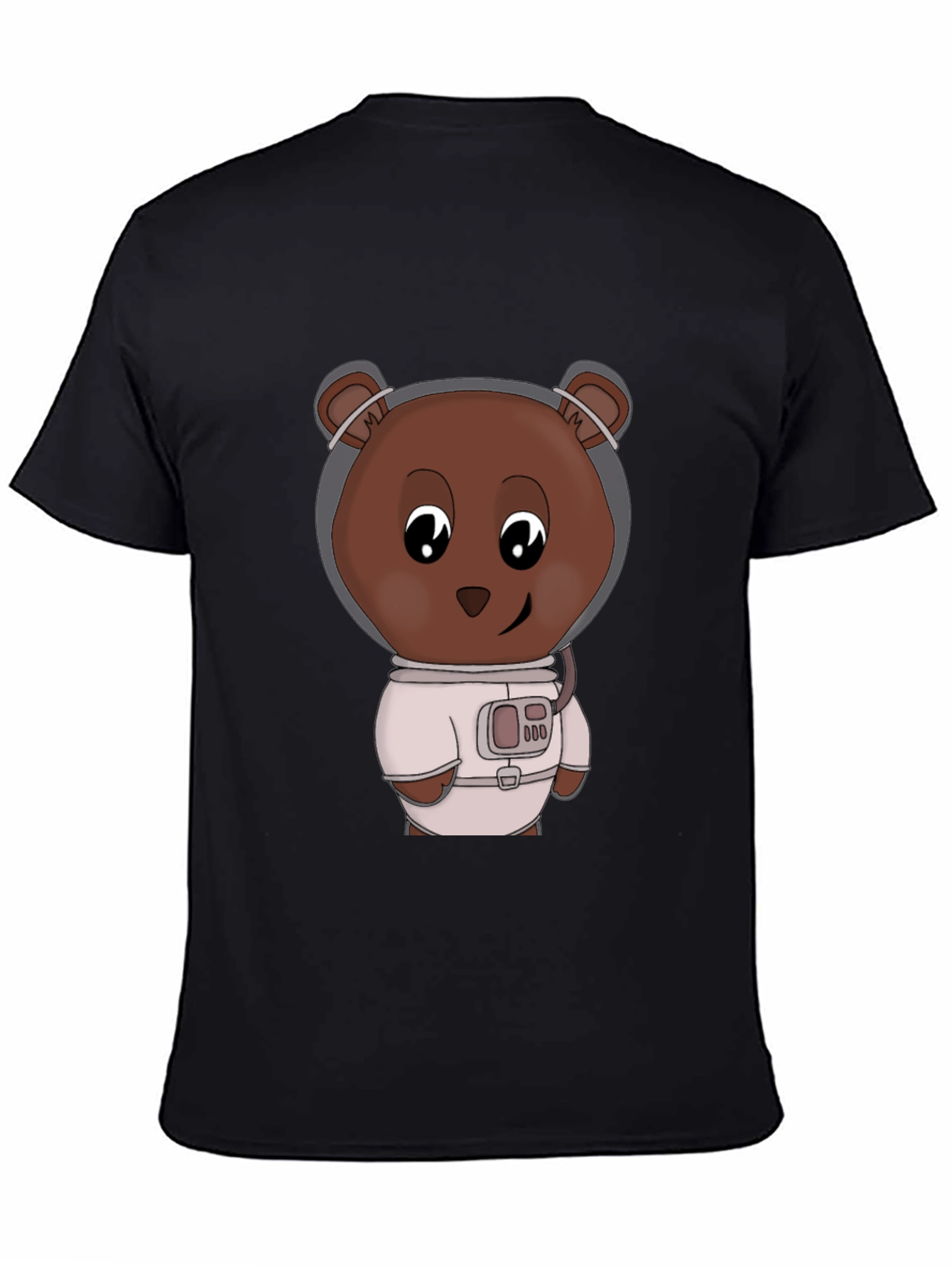 Astronaut Bear Graphic T-Shirt - Black