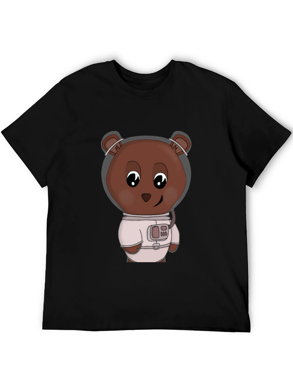 Astronaut Bear Graphic T-Shirt - Black