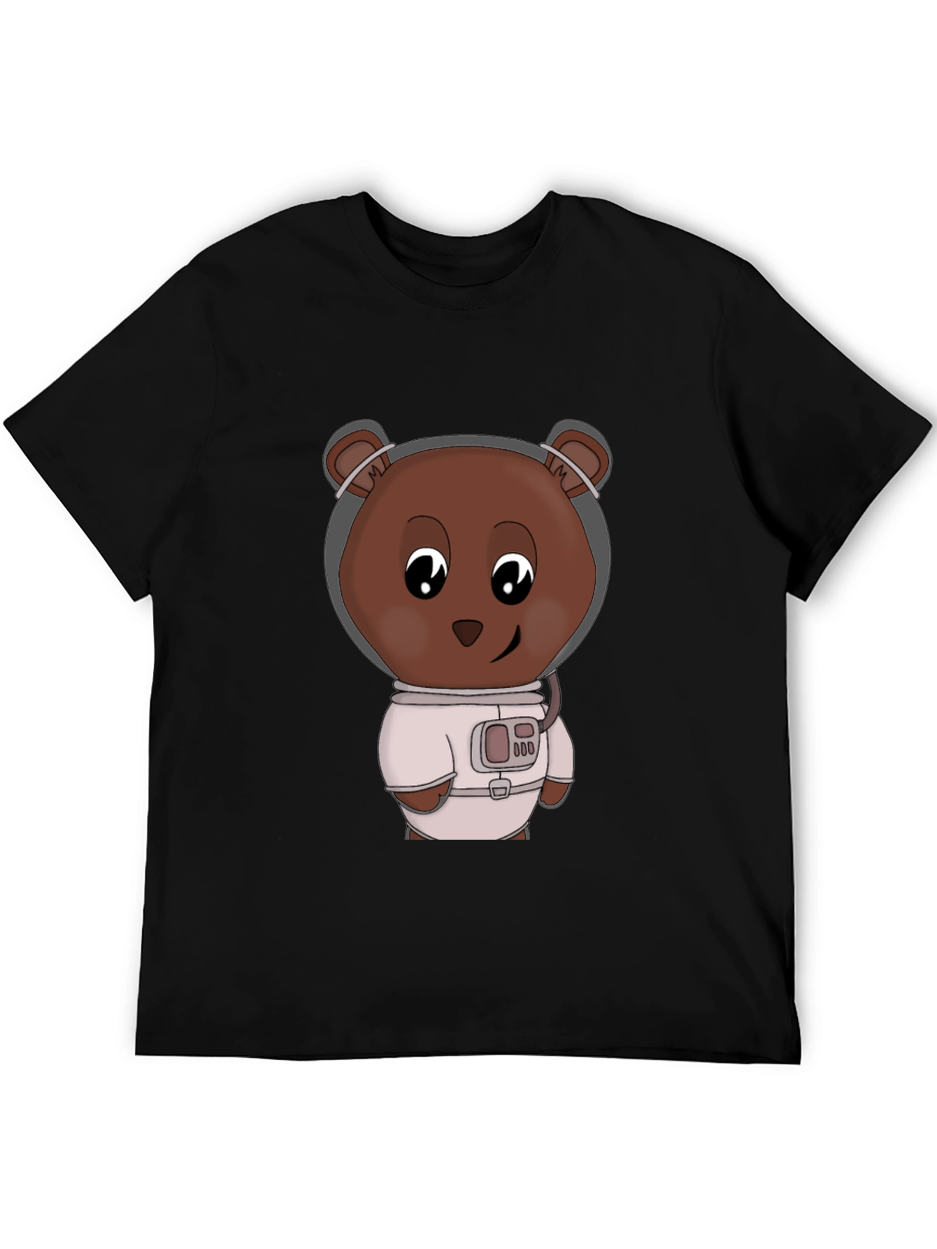 Astronaut Bear Graphic T-Shirt - Black