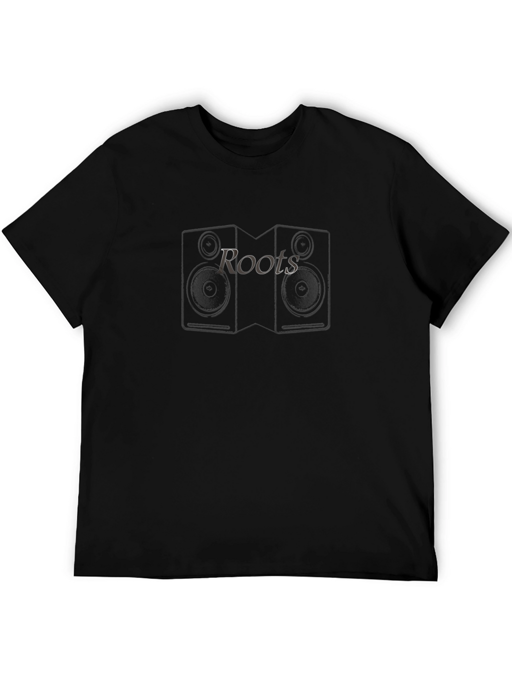 Roots Music T-Shirt - Black Speaker Design