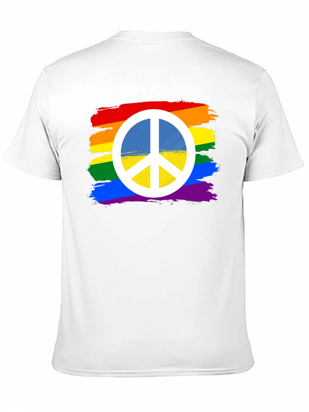 Rainbow Peace Sign T-Shirt - Black Cotton Blend