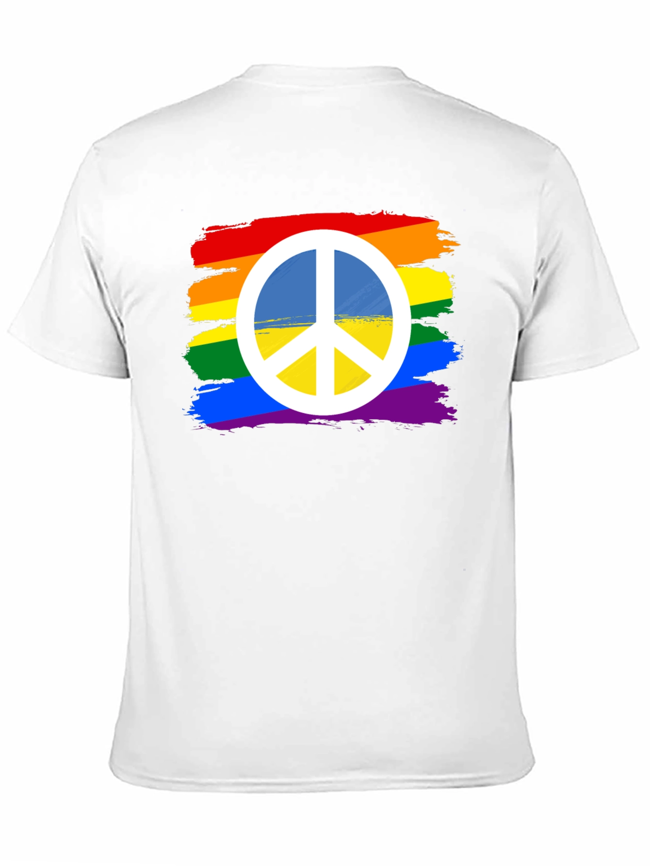 Rainbow Peace Sign T-Shirt - Black Cotton Blend