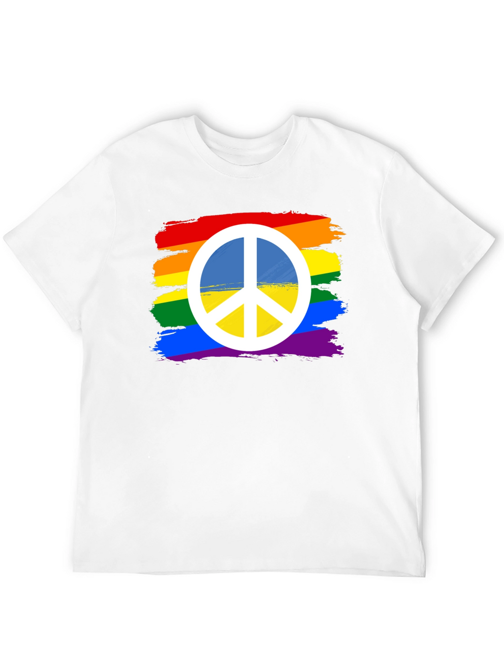 Rainbow Peace Sign T-Shirt - Black Cotton Blend