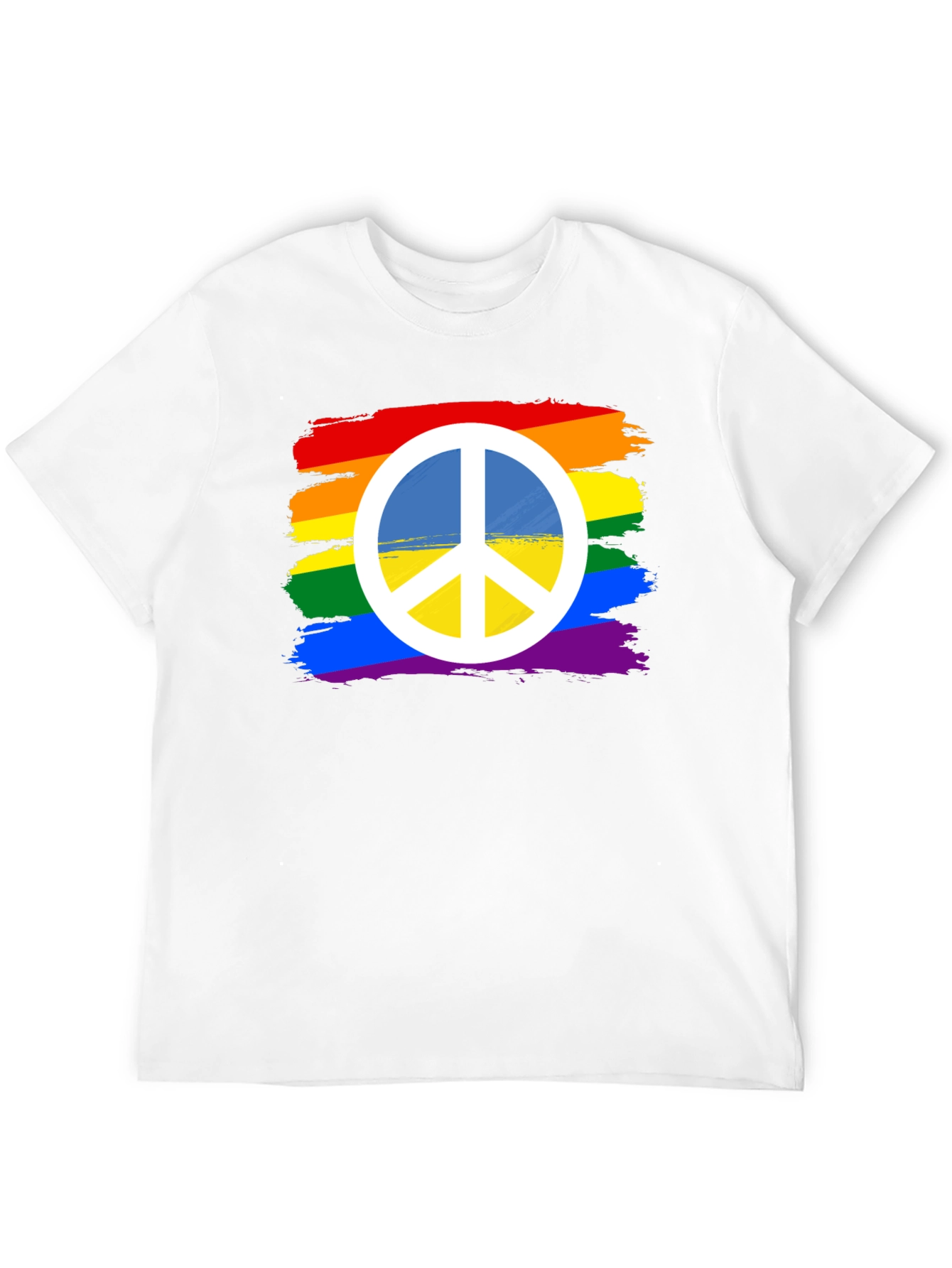 Rainbow Peace Sign T-Shirt - Black Cotton Blend
