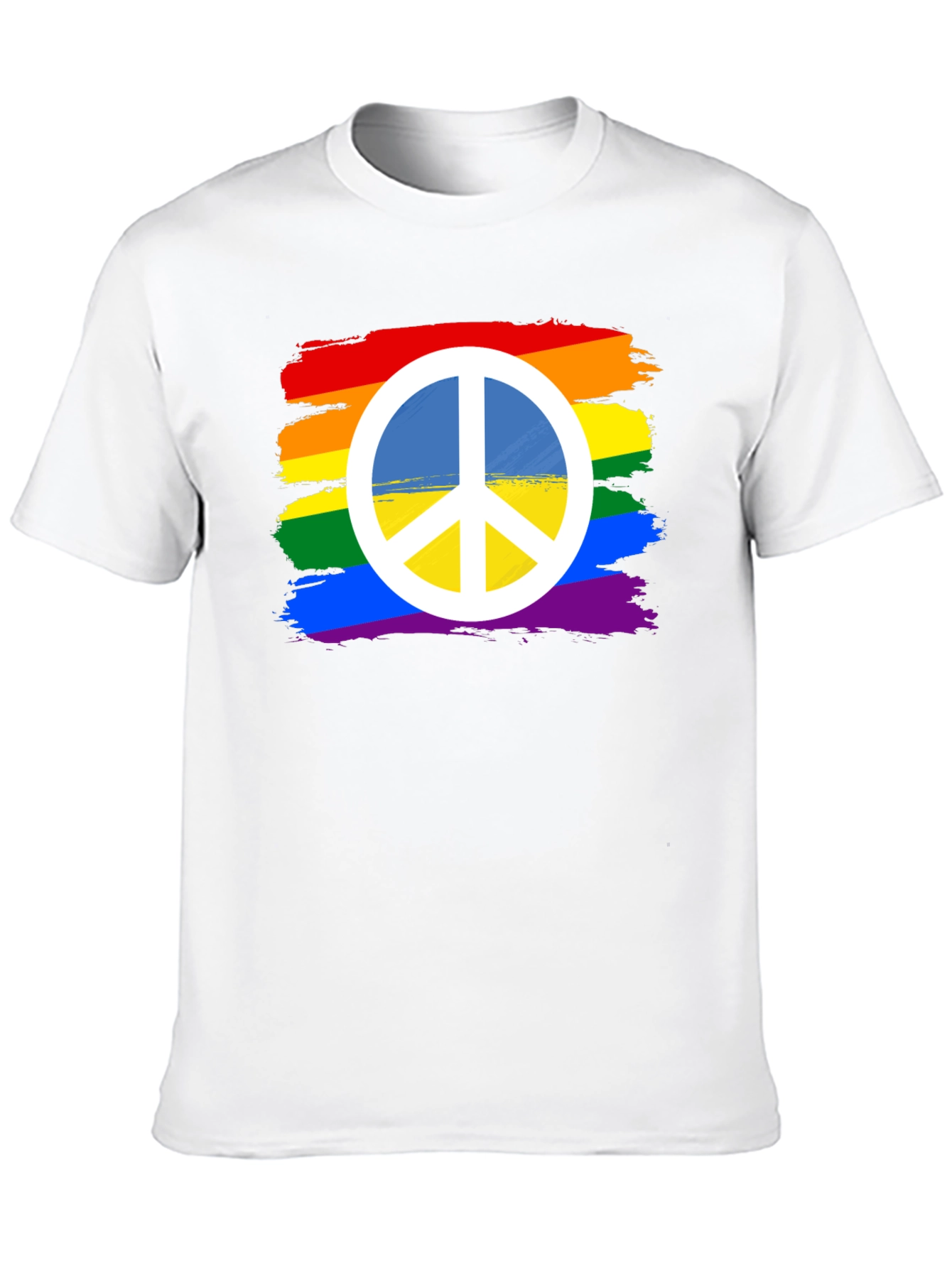 Rainbow Peace Sign T-Shirt - Black Cotton Blend