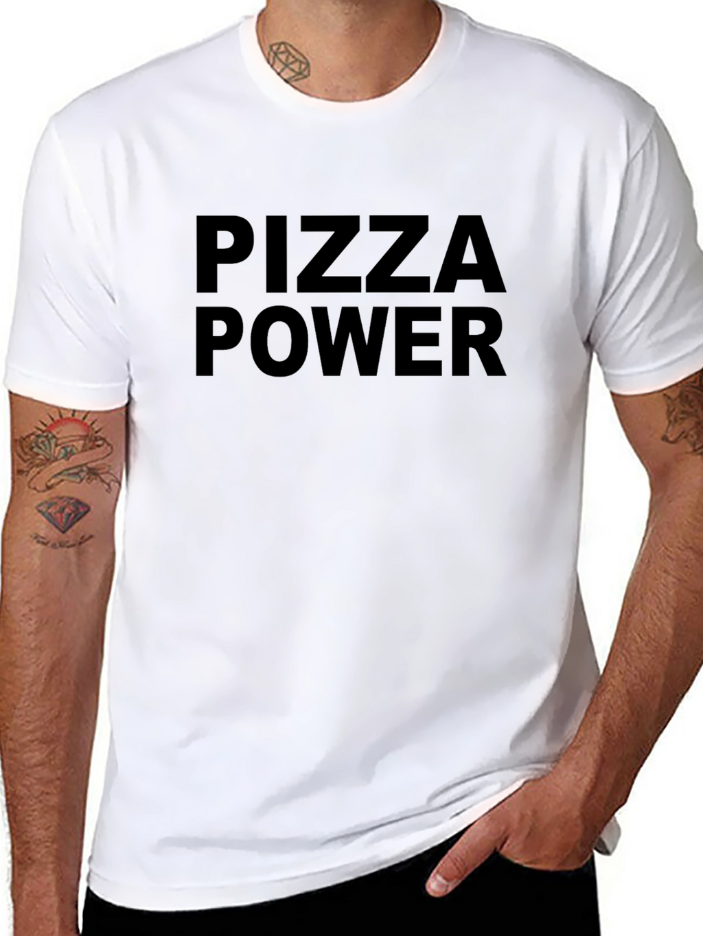 Pizza Power T-Shirt - Black Graphic Tee