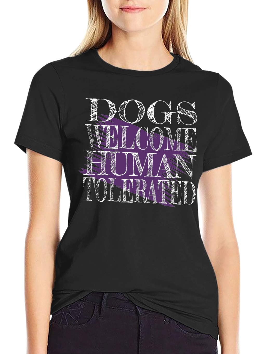Dogs Welcome Human Tolerated Graphic Tee