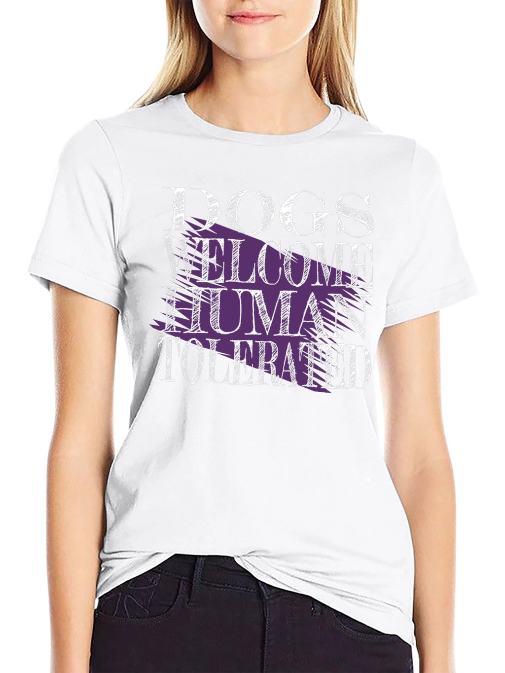 Dogs Welcome Human Tolerated Graphic Tee