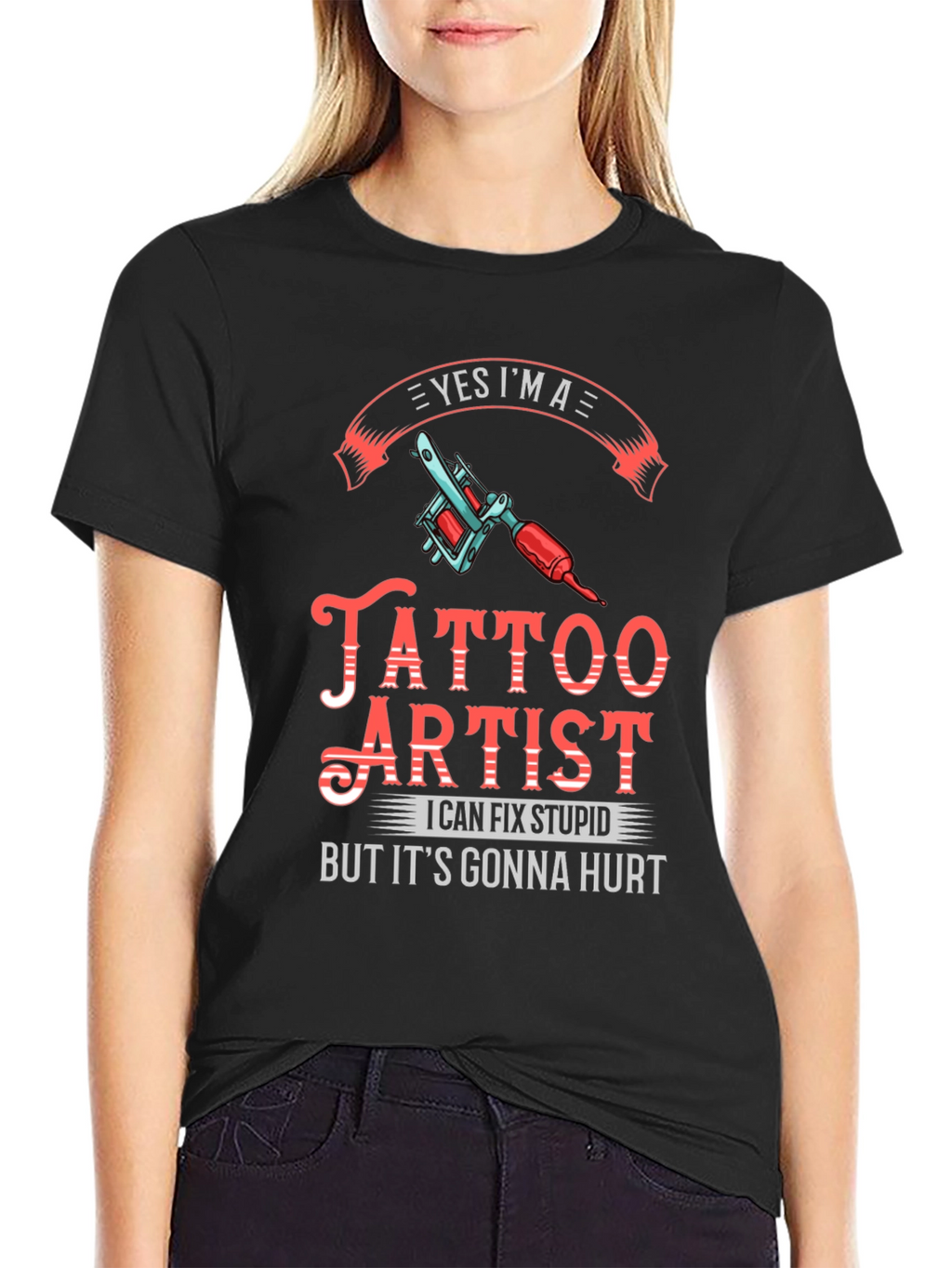 Tattoo Artist Graphic Print Black T-Shirt